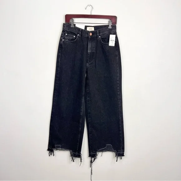 NWT DL1961 premium denim Hepburn wide leg high rise ankle jeans in Lark black 26 - Picture 5 of 17